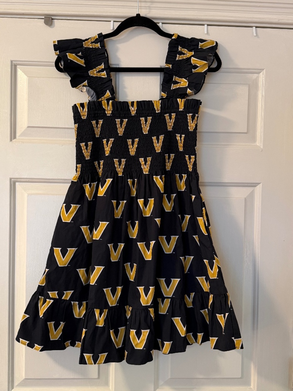 Stewart Simmons Poplin Smocked Game Day Dress Vanderbilt Women's Small Vandy